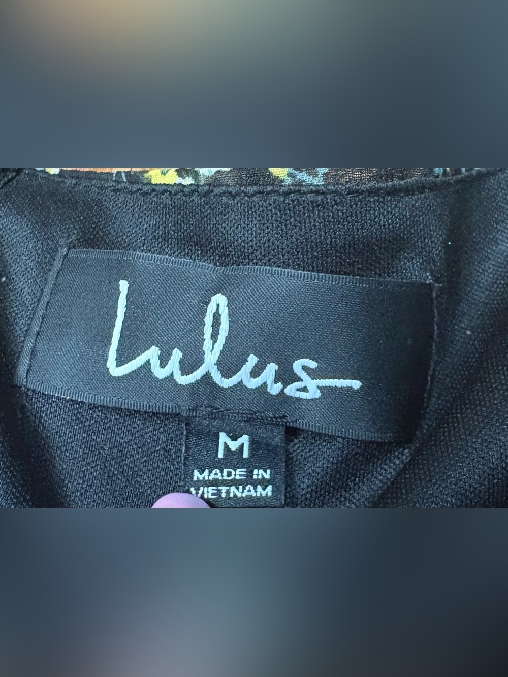 Lulu's Black Dress with Yellow and Aqua Floral Accent - Picture 2 of 10
